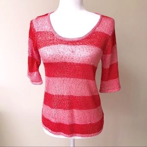 Orange and Peach Knit Top